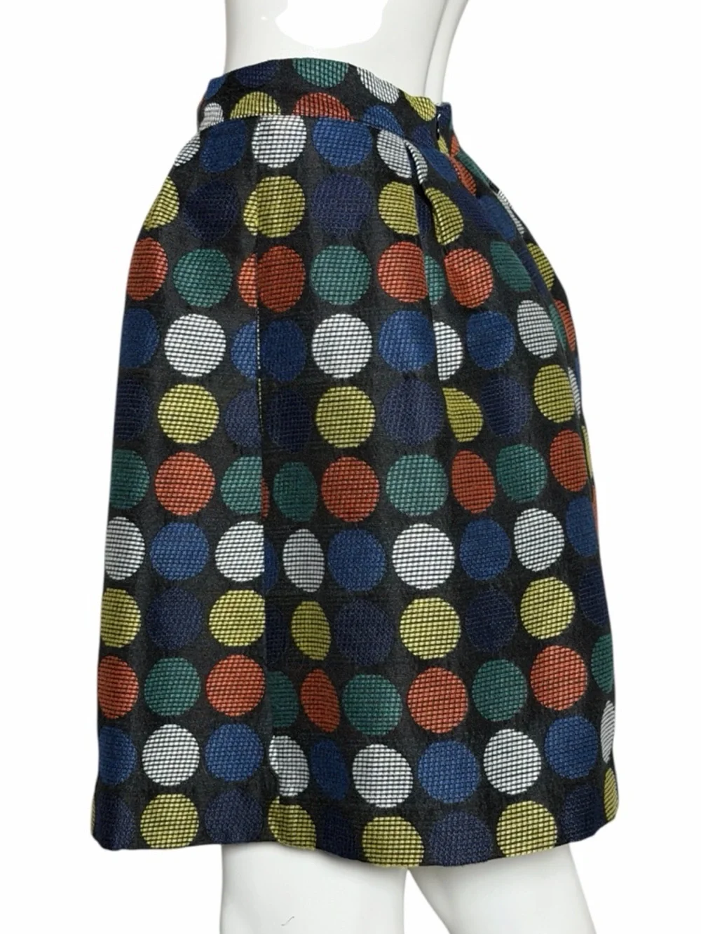 Hutch Anthropologie Jacquard Polka Dot Pleated Skirt Petite 4P Eclectic Grandpa